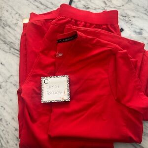 Fabletics Vibrant Red Scrubs